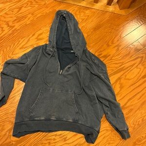 Aerie ‘washed out effect’ blue 3/4 zip up hoodie size medium